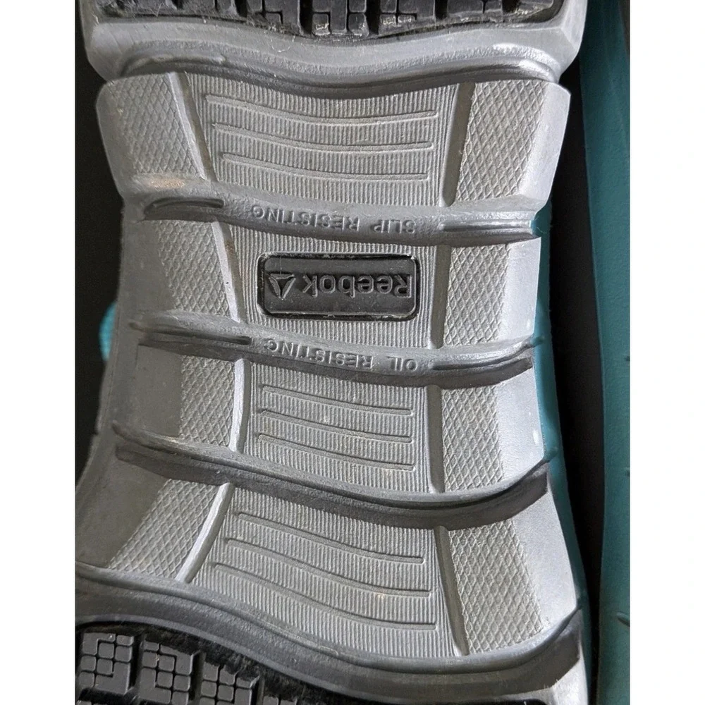 Reebok work sublite cushion comp‎ toe Sneakers Shoes Gray Teal Size 9 Women's